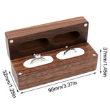 Walnut Wooden Ring Box Necklace Ring Earring Box
