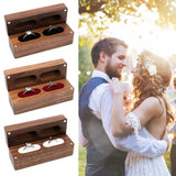 Walnut Wooden Ring Necklace Earring Box