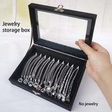 Jewelry Display Box Necklaces Velvet Storage Pendant Ring Cover Solid Case