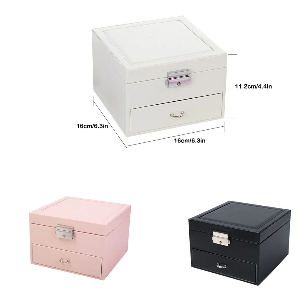 Large Capacity Vintage Jewelry Box for Rings Earring Necklace Women