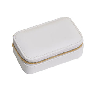 Vintage Jewelry Box Mini Portable Organizer Rings Necklace Cream