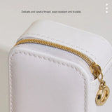 Vintage Jewelry Box Mini Portable Organizer Rings Necklace Cream