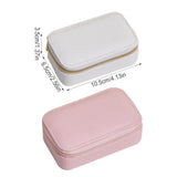 Vintage Jewelry Box Mini Portable Organizer Rings Necklace Cream