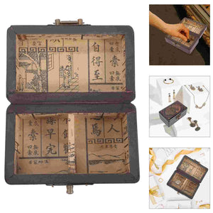 Wooden Jewelry Organizer Storage Box Keepsake Trinket Wood Case Pirate Display