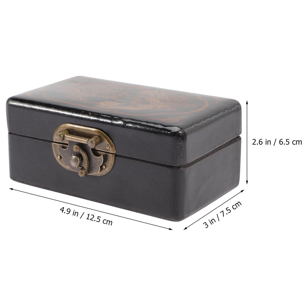 Wooden Jewelry Organizer Storage Box Keepsake Trinket Wood Case Pirate Display