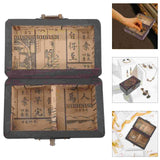 Wooden Jewelry Organizer Storage Box Keepsake Trinket Wood Case Pirate Display