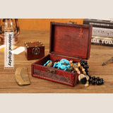 Antique Wood Jewelry Box with Lock - Necklace, Bracelet Storage