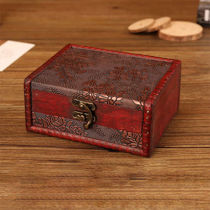 Antique Solid Wood Jewelry Box Earrings Necklaces Storage
