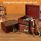Antique Wooden Jewelry Box with Lock Buckle
