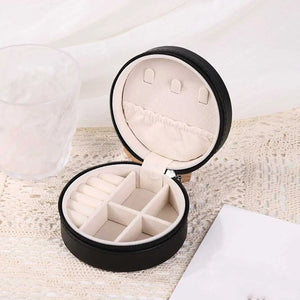 Round Zipper Dust-proof Necklaces Case Earrings Organizer
