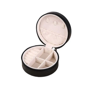 Round Zipper Dust-proof Necklaces Case Earrings Organizer