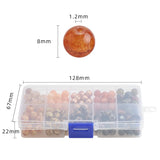 200Pcs 8mm Natural Citrines Round Stone Beads Glass Pearl Spacer