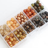 200Pcs 8mm Natural Citrines Round Stone Beads Glass Pearl Spacer