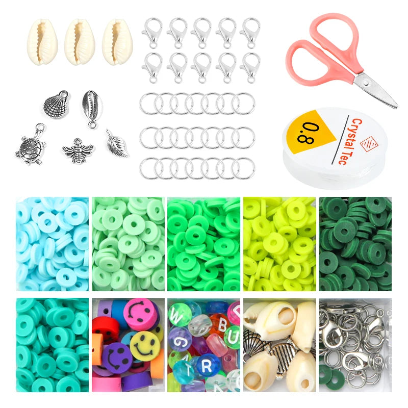 6mm Polymer Clay Beads Smile Face Letter Shell Kit