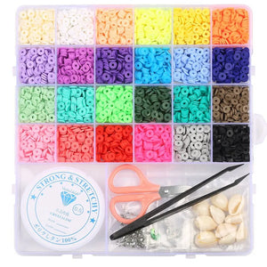 Jewelry Making Kit Glass Seed Beads Clay Acrylic Beads Tools Bracelet Rings DIY