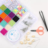 Jewelry Making Kit Glass Seed Beads Clay Acrylic Beads Tools Bracelet Rings DIY