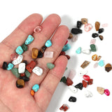 Loose Natural Gravel Gemstones Beads Set with Crystal Line Scissors