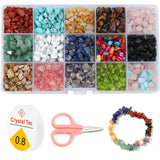 Loose Natural Gravel Gemstones Beads Set with Crystal Line Scissors