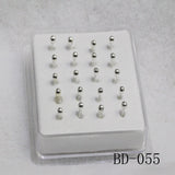 Silver Nose Stud Set Ball Shape for Women