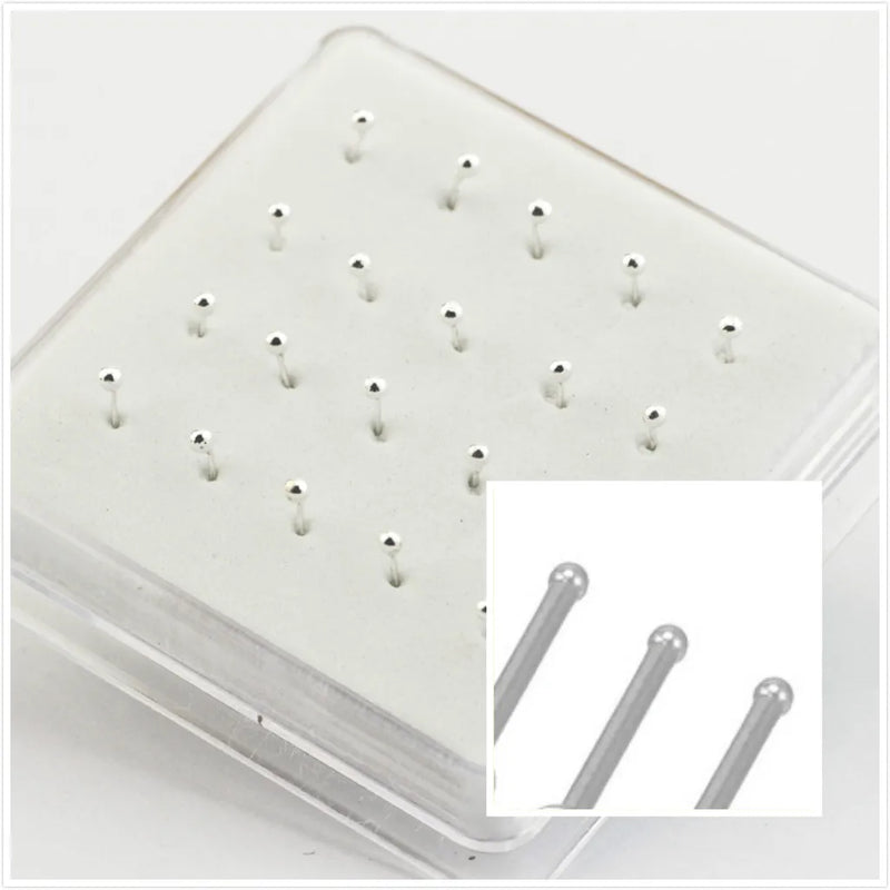 Silver Nose Stud Set Ball Shape for Women