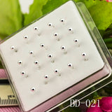 Silver Nose Stud Set Ball Shape for Women