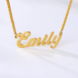 Double Nameplate Necklace Stainless Steel Long Necklace