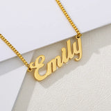 Double Nameplate Necklace Stainless Steel Long Necklace