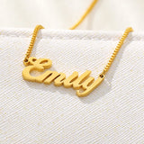 Double Nameplate Necklace Stainless Steel Long Necklace