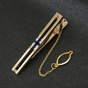 Crystal Agate Tie Clip for Men Wedding Guest Suit Cufflinks