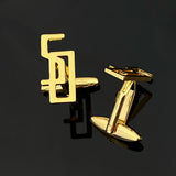Men's Stainless Steel Initial Cufflinks & Shirt Clips Set