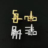 Men's Stainless Steel Initial Cufflinks & Shirt Clips Set