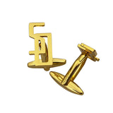 Men's Stainless Steel Initial Cufflinks & Shirt Clips Set