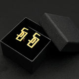 Men's Stainless Steel Initial Cufflinks & Shirt Clips Set