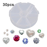 Round Small Box with Lid Organizer 6 Compartments