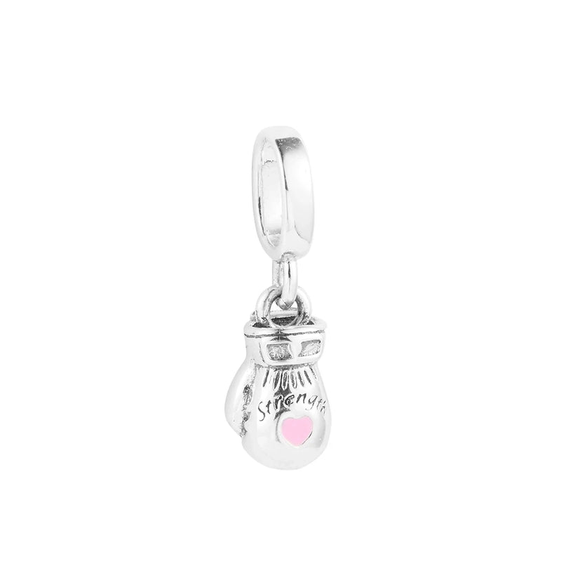 Sterling Silver Boxing Glove Dangle Charm Bead