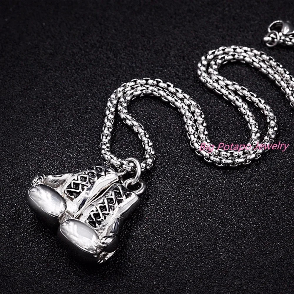 Boxing Glove Pendant Charm Necklace Men Jewelry