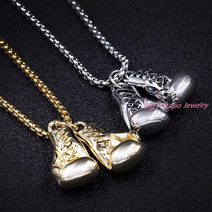 Boxing Glove Pendant Charm Necklace Men Jewelry
