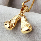 Boxing Glove Pendant Men Necklace Stainless Steel Hip Hop Chain Sports Jewelry