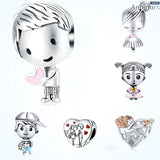 Boy And Girl Charm Beads Valentine Fit Bracelet Necklace