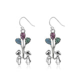 Zircon Inlaid 925 Silver Balloon Drop Earrings