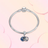 Boy & Moon Zircon Charm Silver Plated Wedding Party Bracelet Jewelry