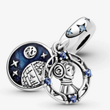 Boy & Moon Zircon Charm Silver Plated Wedding Party Bracelet Jewelry