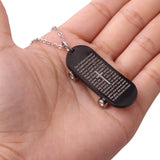 Boys Sport Skateboard Stainless Steel Cross Necklace