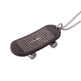 Boys Sport Skateboard Stainless Steel Cross Necklace