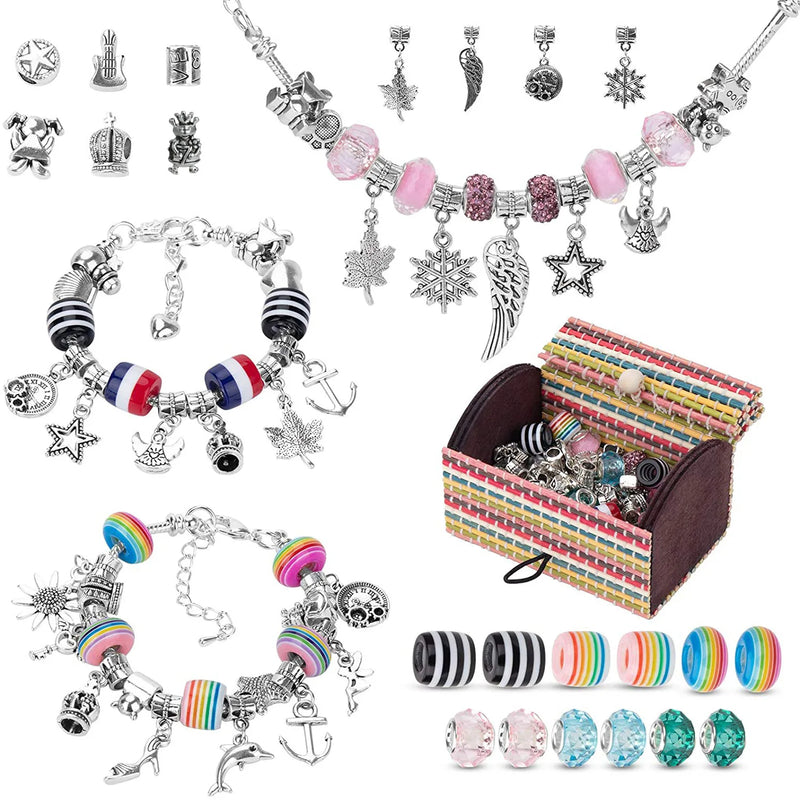 DIY Colorful Beads Alloy Bracelet Set Earring Kit