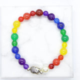 7 Chakra Bracelet Natural Stone Steel Buddhism Buddha Pearl Woman Man