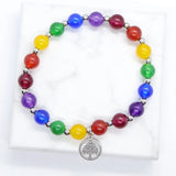 7 Chakra Stone Bracelet with Tree Pendant for Men Women