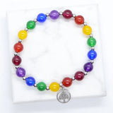 7 Chakra Stone Bracelet with Tree Pendant for Men Women