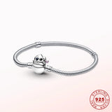 925 Silver Heart Chain Bracelet Women