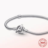 925 Silver Heart Chain Bracelet Women